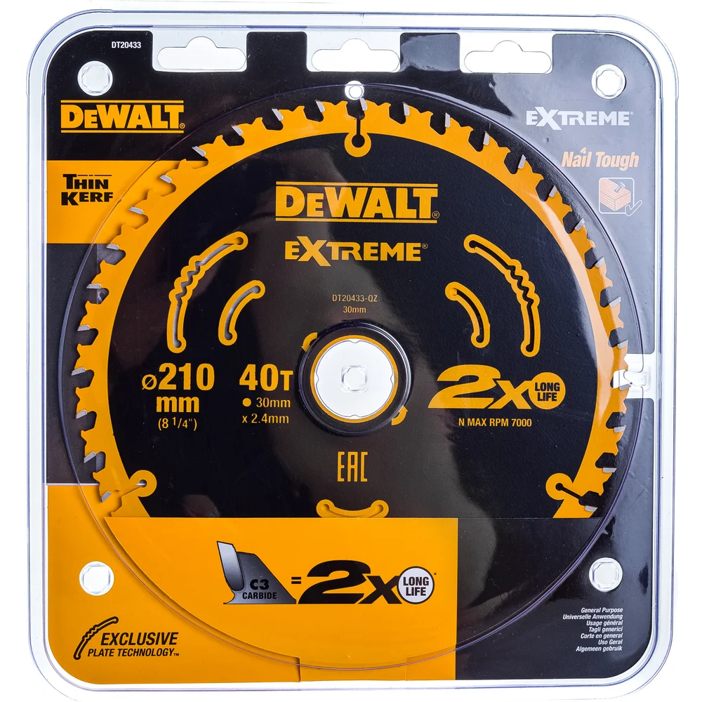 Диск пильный EXTREME 210x30 мм 24T Dewalt 210X30