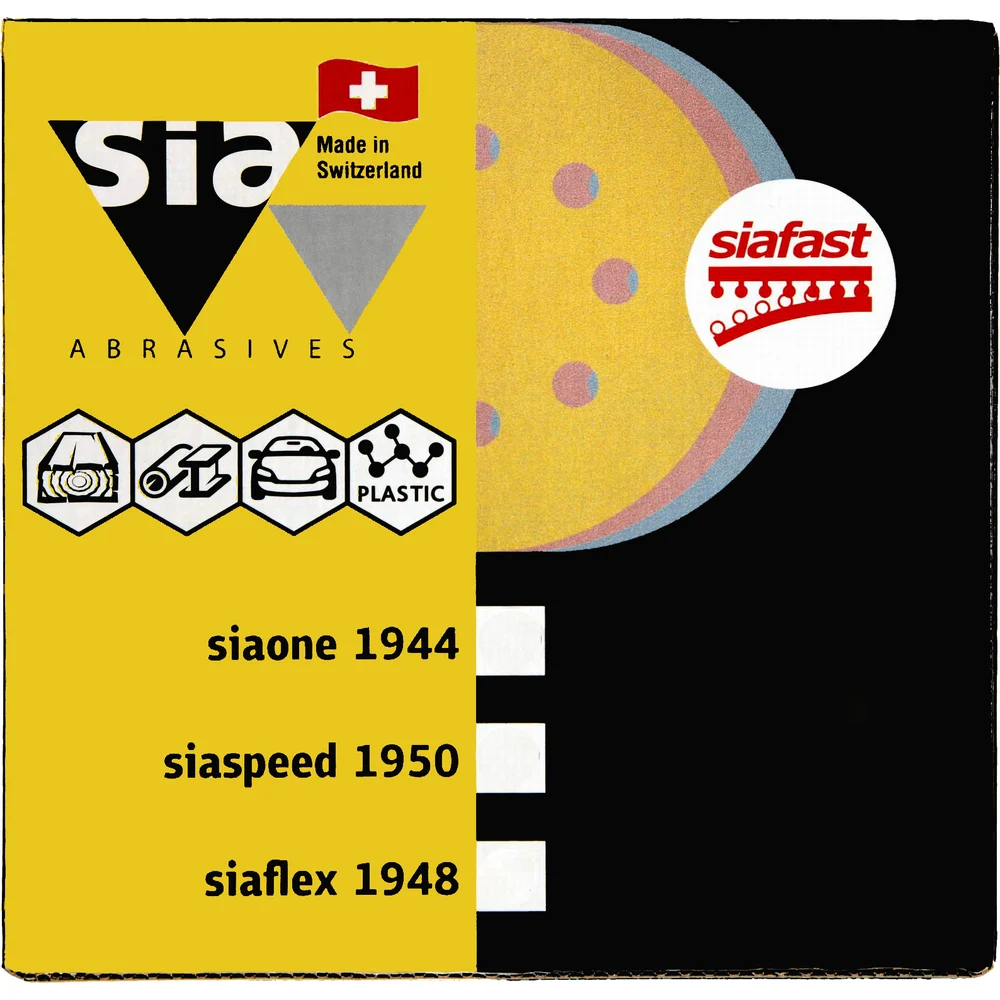 Круг шлифовальный на липучке siaflex 1948 50 шт 125 мм 8 отверстий P60 SIA Abrasives SF50-125-8-060