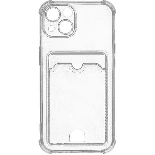 Чехол (клип-кейс) ZIBELINO Silicone Card Holder, для Apple iPhone 13, прозрачный [zsch-iph-13-cam-trn]