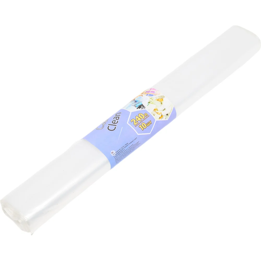 Мешки для мусора Ecoclean прозрачные (10 шт; 240 л; 29 мкм; 88х106 см) Концепция Быта 3415