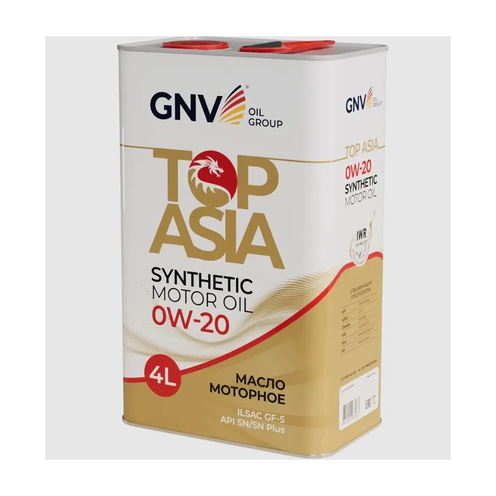Синтетическое моторное масло GNV Top Asia 0W-20