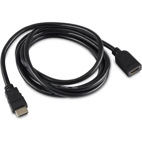 Кабель-удлинитель аудио-видео Buro HDMI (m) - HDMI (f), ver 2.0, 2м, GOLD, черный [bu-hdmi2.0-extnd-2m]