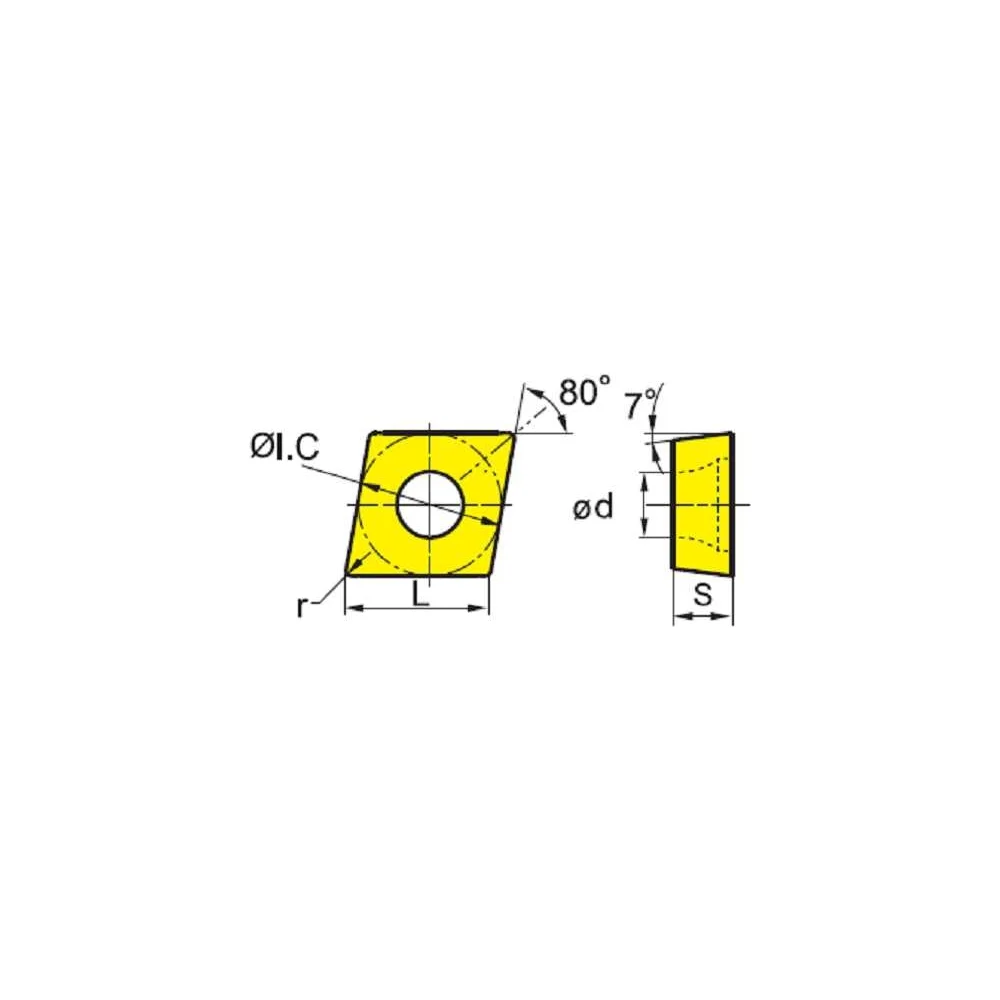 Пластина CCMT09t308-hr YBC252 10 шт ZCC-CT CCMT09T308-HR