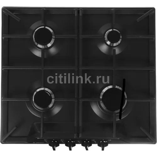 Газовая варочная панель GEFEST ПВГ 1212 К2, 4 конфорки, эмалированная сталь, черный