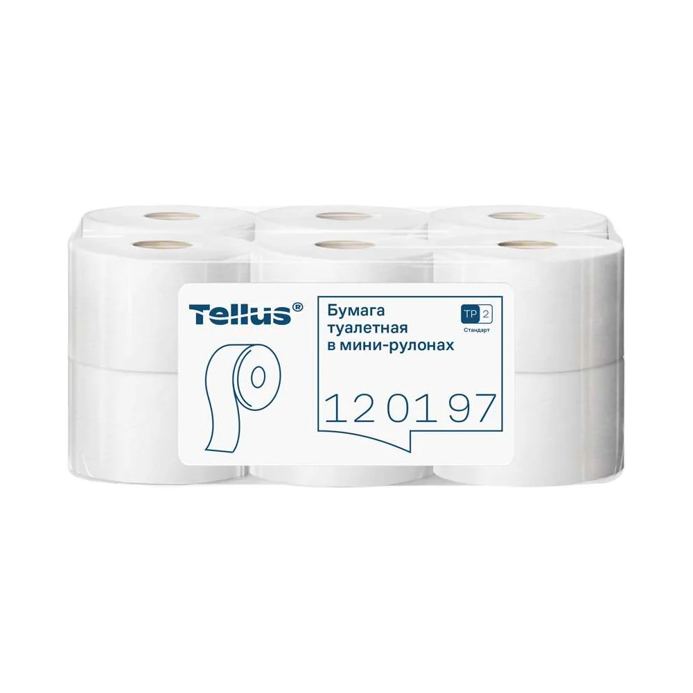 Туалетная бумага TORK (Tellus) Universal 7 в мини рулонах Т2 (12 рул. в уп.) 120197 11343 124545