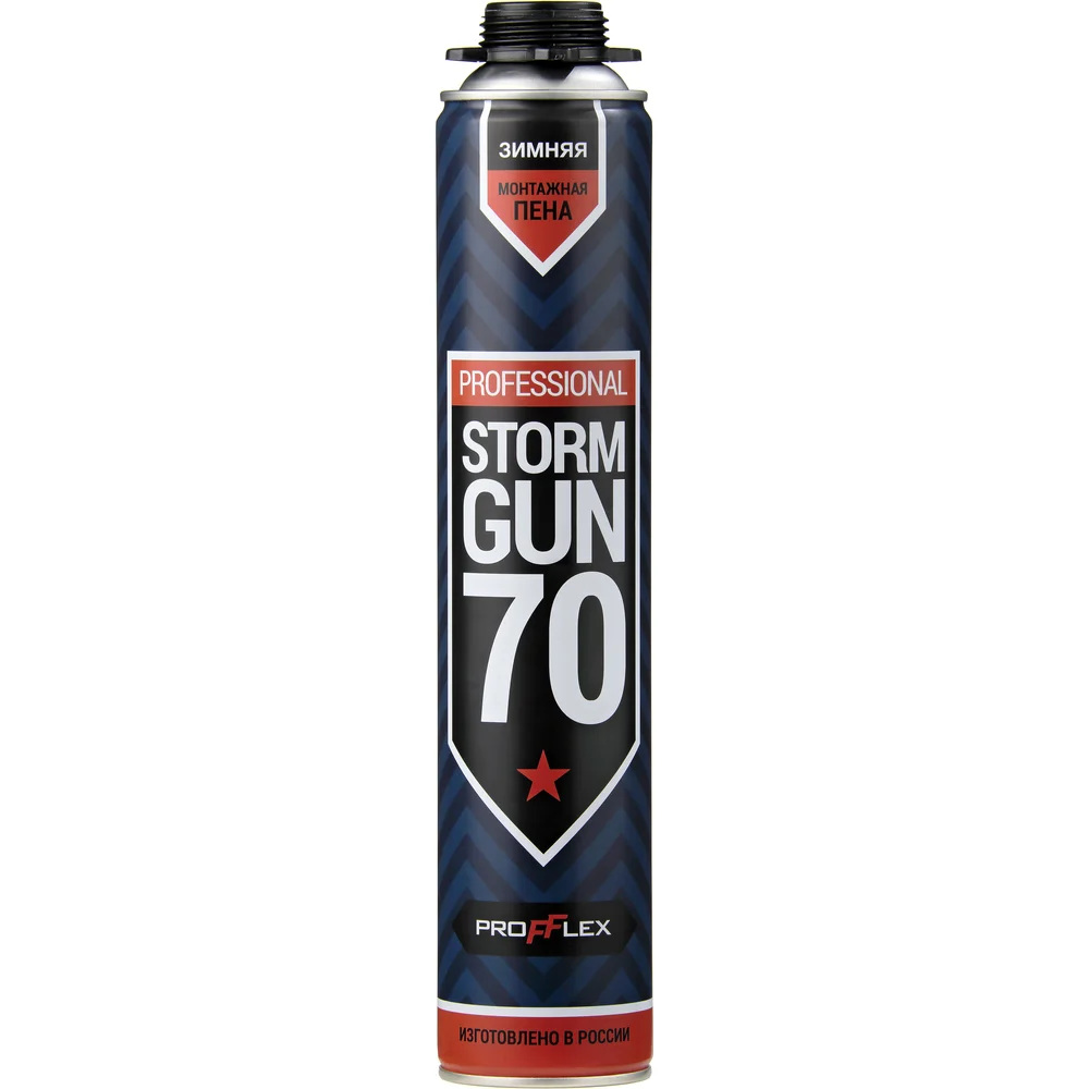 Пена пистолетная монтажная PROFFLEX Storm Gun 70 л зима 850 мл 70107