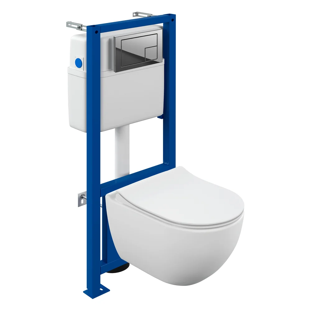 Комплект Cersanit BRASKO SMART CO DPL EO slim инсталляция LINK PRO кнопка CORNER пластик хром глянцевый 68295