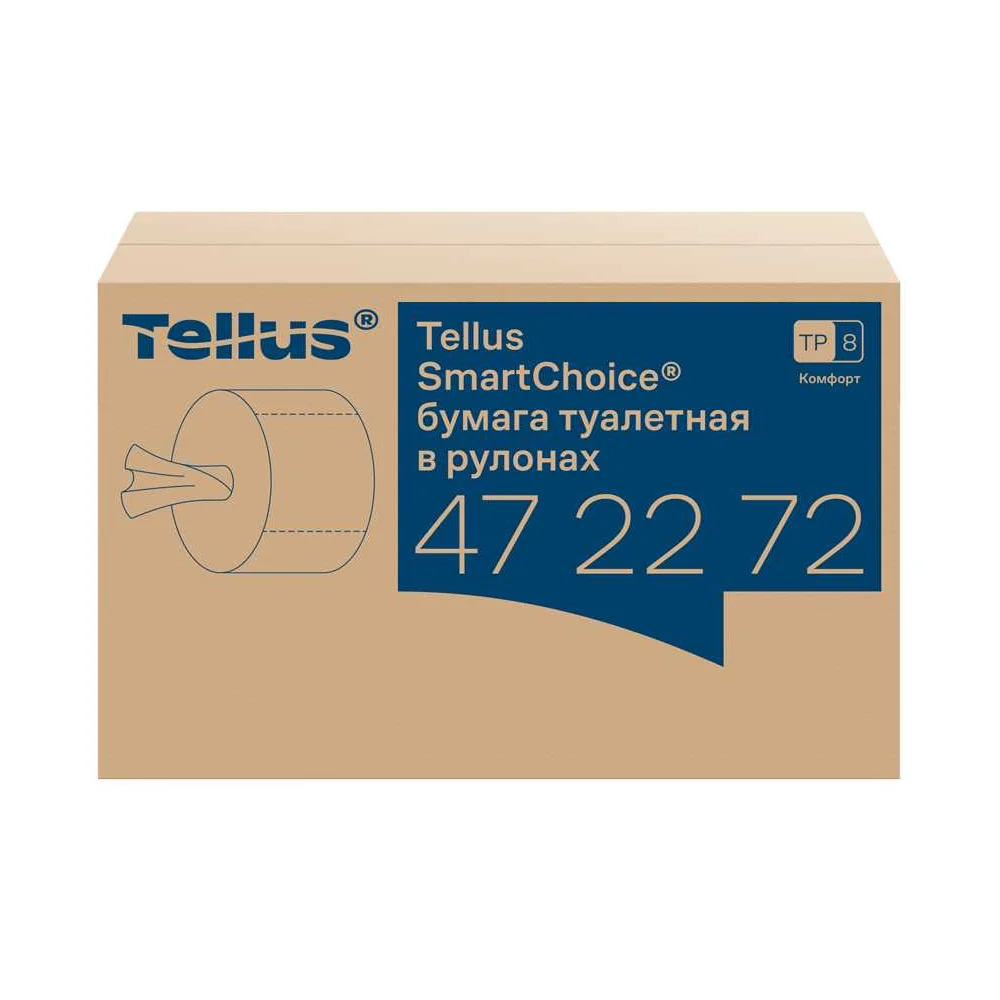 Туалетная бумага в рулонах Tellus SmartOne T8 8 рулонов в упаковке арт.472272 25241