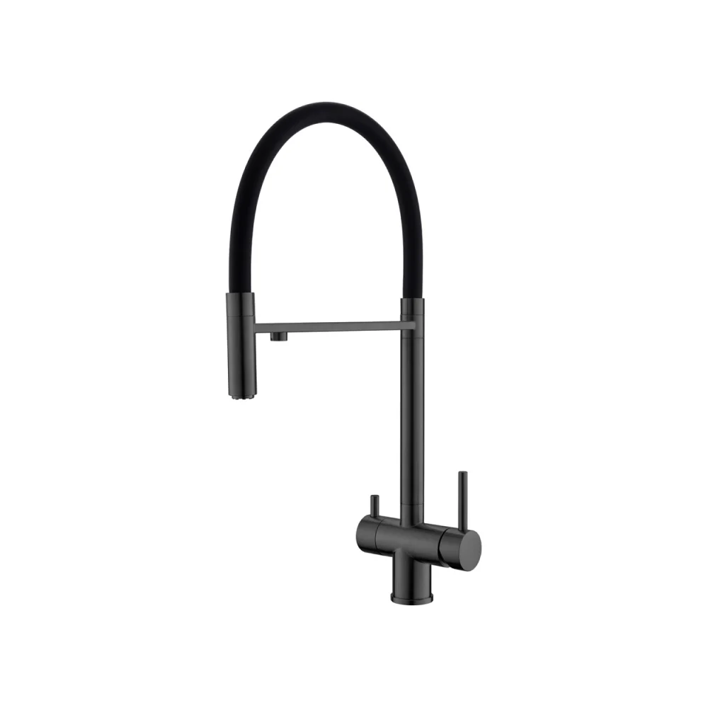 Смеситель для кухни с гибким изливом и подключением фильтра Wesnaart EKO05-160GUNMETAL