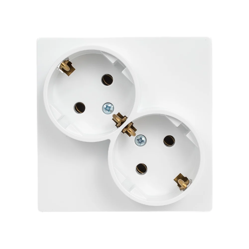 Розетка Simon 2х2К+З Schuko без шторок, белый 2450459-030