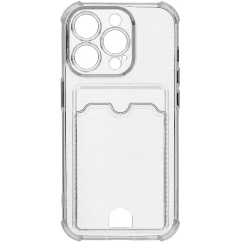 Чехол (клип-кейс) ZIBELINO Silicone Card Holder, для Apple iPhone 15 Pro, прозрачный [zsch-iph-15-pro-cam-trn]