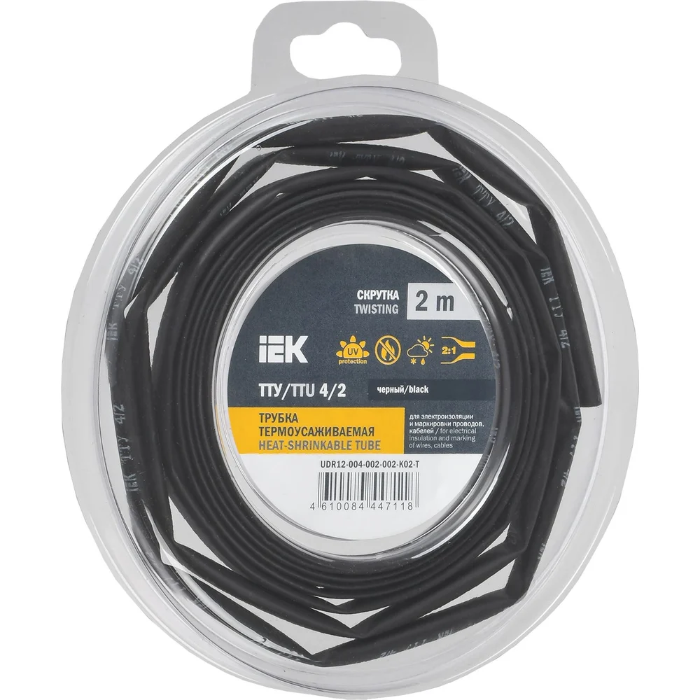 Термоусадочная трубка IEK UDR12-004-002-002-K02-T