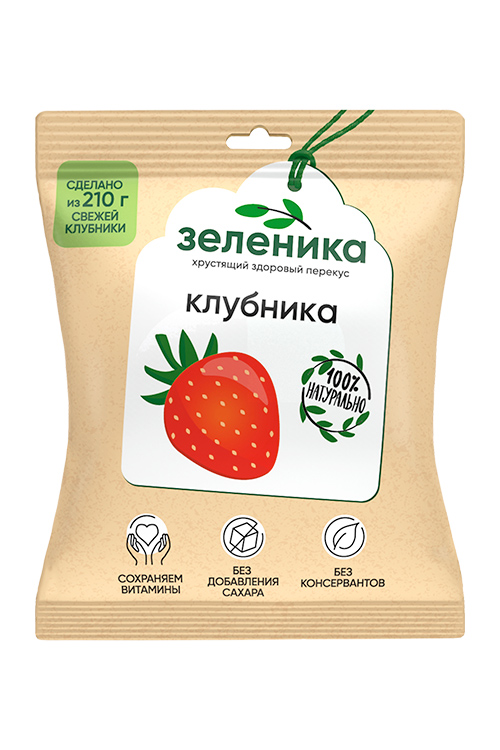Здоровый перекус из клубники Зеленика, 15 г