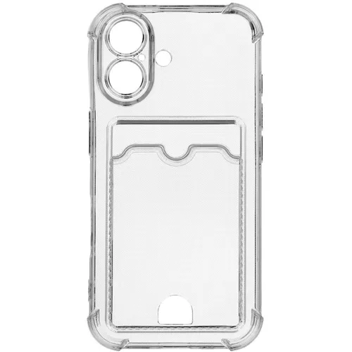 Чехол (клип-кейс) ZIBELINO Silicone Card Holder, для Apple iPhone 16, прозрачный [zsch-iph-16-cam-trn]