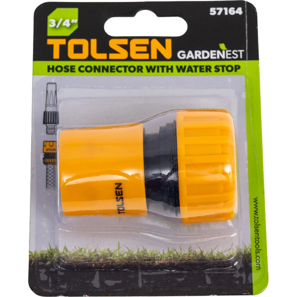Коннектор с автостопом 3/4" TOLSEN 57164