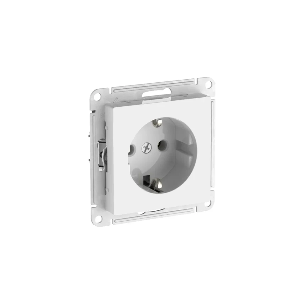 Розетка с заземлением без шторок Systeme Electric ATLASDESIGN ATN000143S