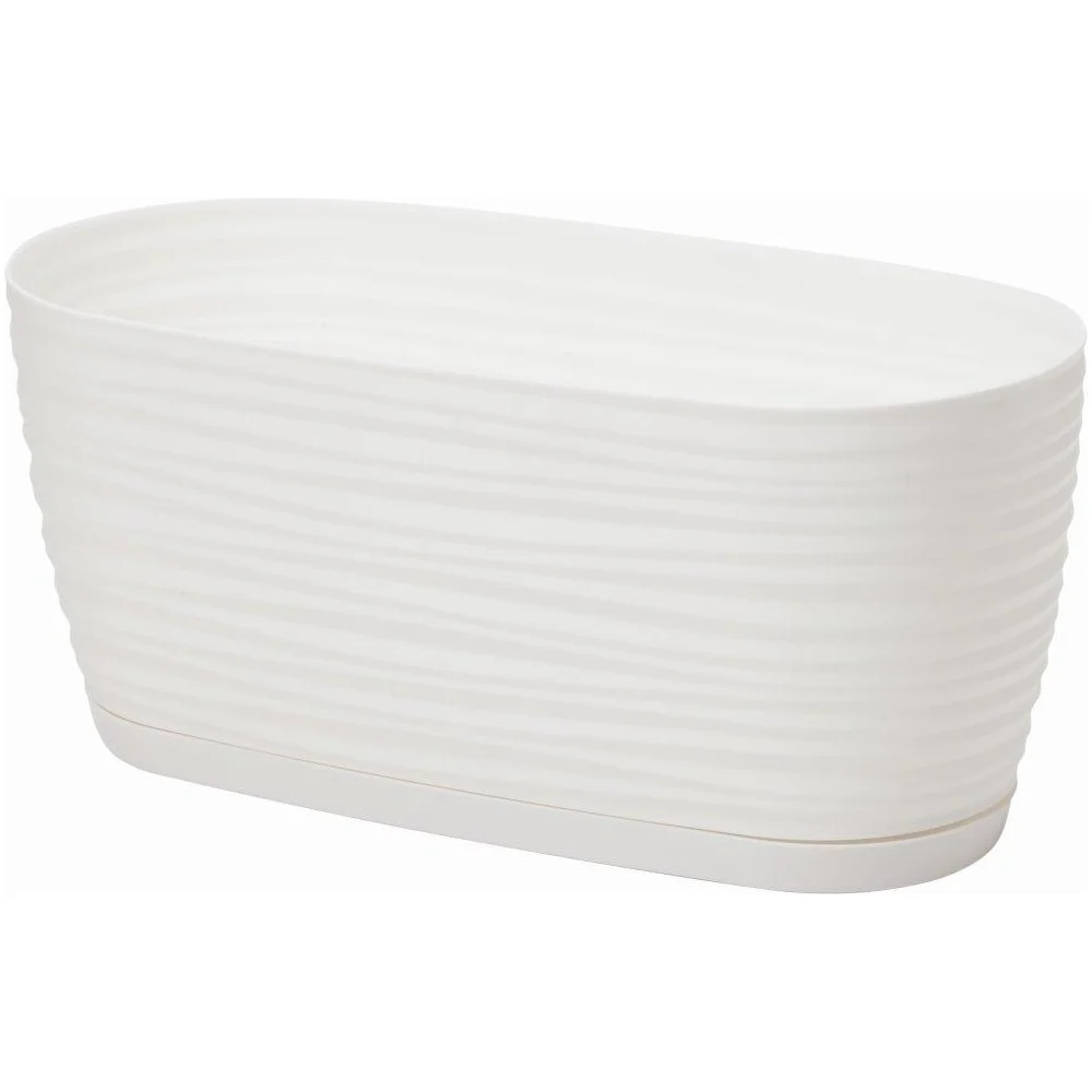 Кашпо с поддоном FormPlastic Sahara petit 3110 011 27х13х11.85 см, 2.65 л, белое 050499