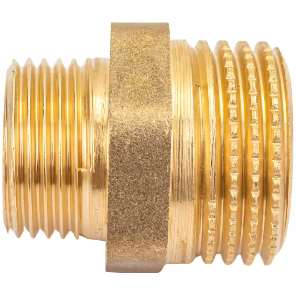 Ниппель переходной LD PRIDE DN15х10 (1/2"НР х 3/8"НР) латунь с биркой LD.65.513.15х10