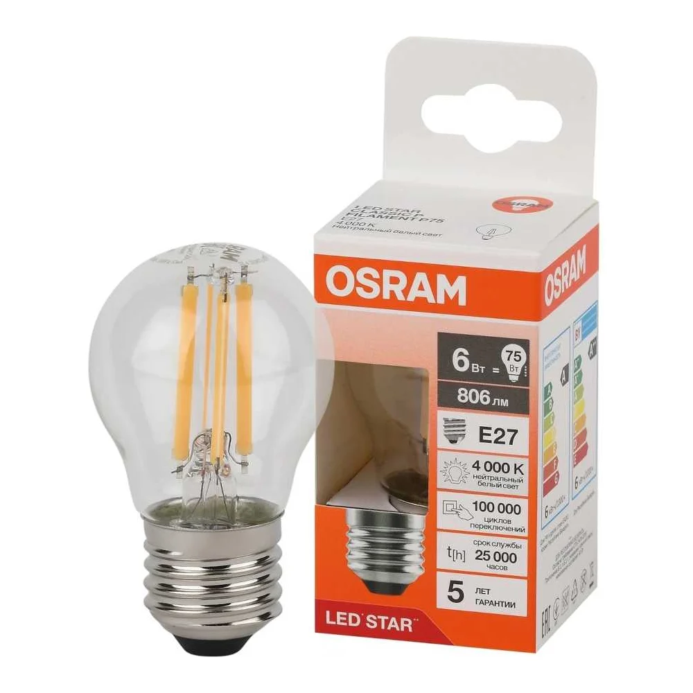 Филаментная светодиодная лампа Osram LS CLP75