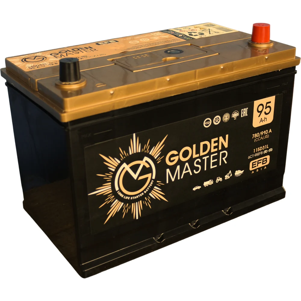 Автомобильный аккумулятор GOLDEN MASTER EFB ASIA 6СТ-95 (R)-(0) 780А 306х175х225 4657819154934