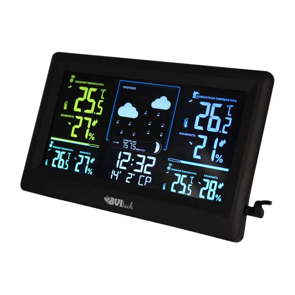 Метеостанция с 3-мя беспроводными датчиками BVItech BV-678