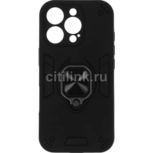 Чехол (клип-кейс) BORASCO Anti-Shok Case, для Apple iPhone 16 Pro, противоударный, черный [74534]
