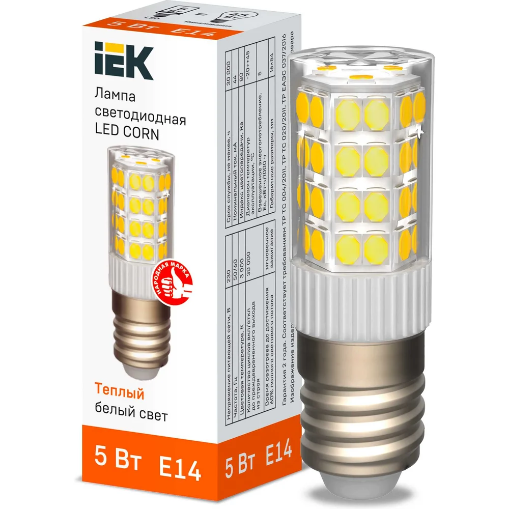 Светодиодная лампа IEK corn LLE-CORN-5-230-30-E14