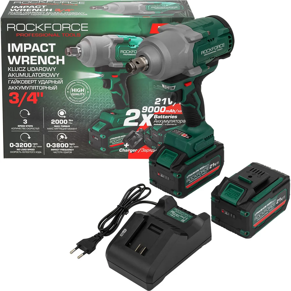 Гайковерт ударный Rockforce аккумуляторный 3/4 9000мАч RF-BLMI-268(66496)