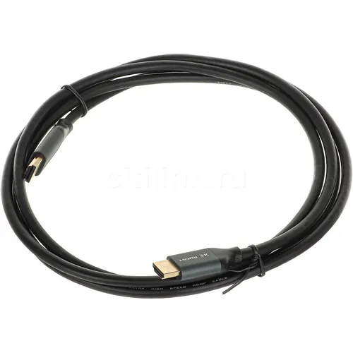 Кабель аудио-видео Ultra HD, HDMI (m) - HDMI (m), ver 2.1, 2м, GOLD, черный