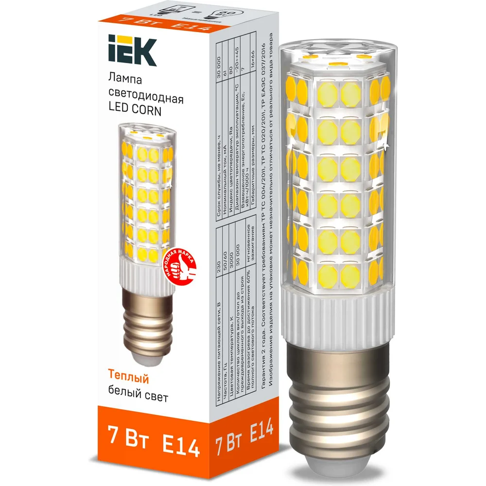 Светодиодная лампа IEK corn LLE-CORN-7-230-30-E14
