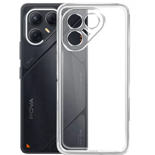 Чехол (клип-кейс) BORASCO Silicone Case, для Tecno Pova 7 5G, прозрачный [75794]