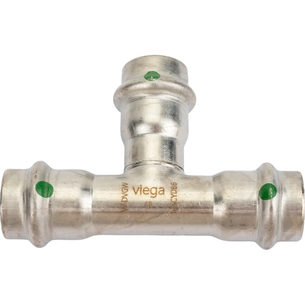 Тройник Viega Sanpress Inox с SC-Contur, нержав.сталь, 18 мм 435868