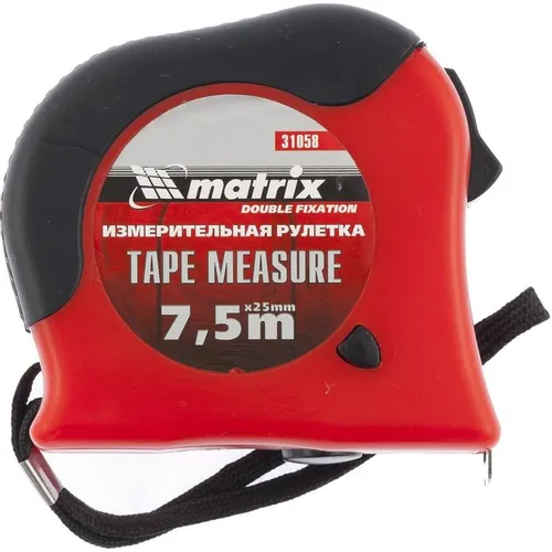 Рулетка MATRIX Double fixation, 7.5м [31058 ]