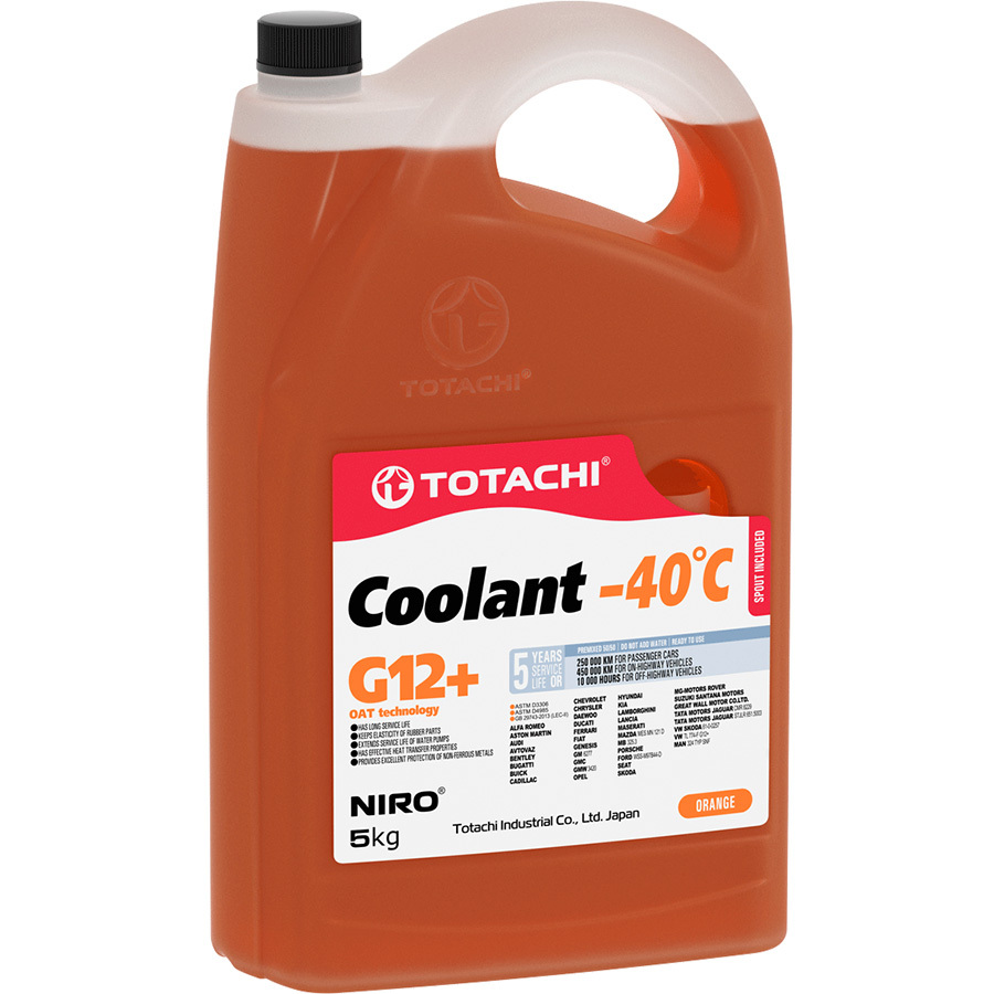 Антифриз Totachi NIRO Coolant оранжевый G12+ -40 5кг