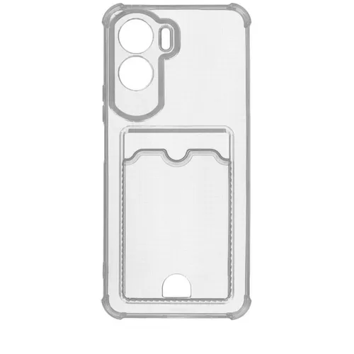 Чехол (клип-кейс) ZIBELINO Silicone Card Holder, для Honor 90 Lite, прозрачный [zsch-hon-90-lite-cam-trn]