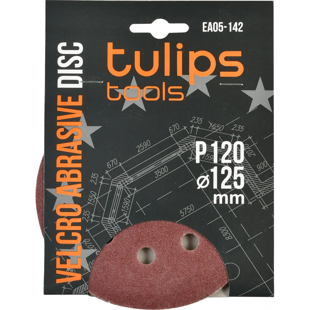 Диск шлифовальный с липучкой 5 шт 125 мм P120 Tulips P120