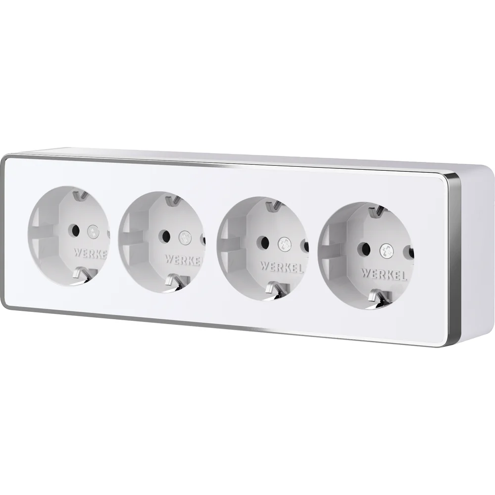 Розетка четверная с заземлением и шторками WERKEL Gallant W5072210