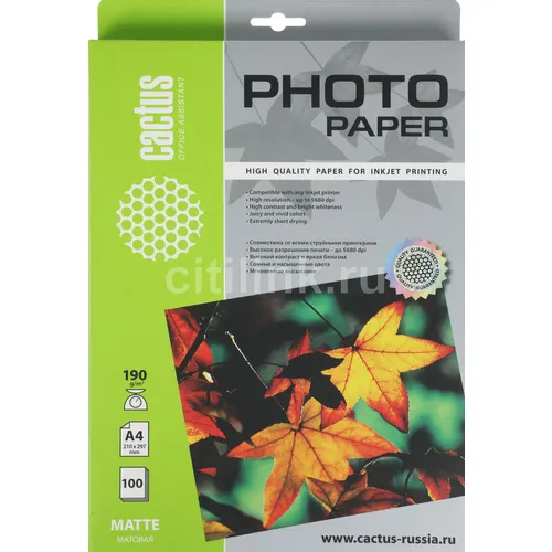 Фотобумага для струйной печати Cactus CS-MA4190100