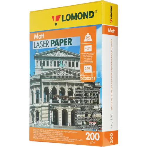 Бумага Lomond Ultra DS Matt CLC, A4, для лазерной печати, 250л, 200г/м2, белый, покрытие матовое /матовое [0300341]