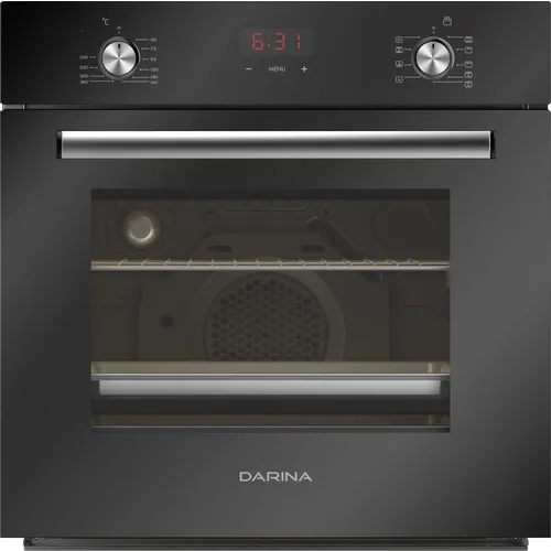 Духовой шкаф электрический Darina 2V5 BDE 112 708 B, 65л, дверца с 2 стеклами, черный/стекло черное
