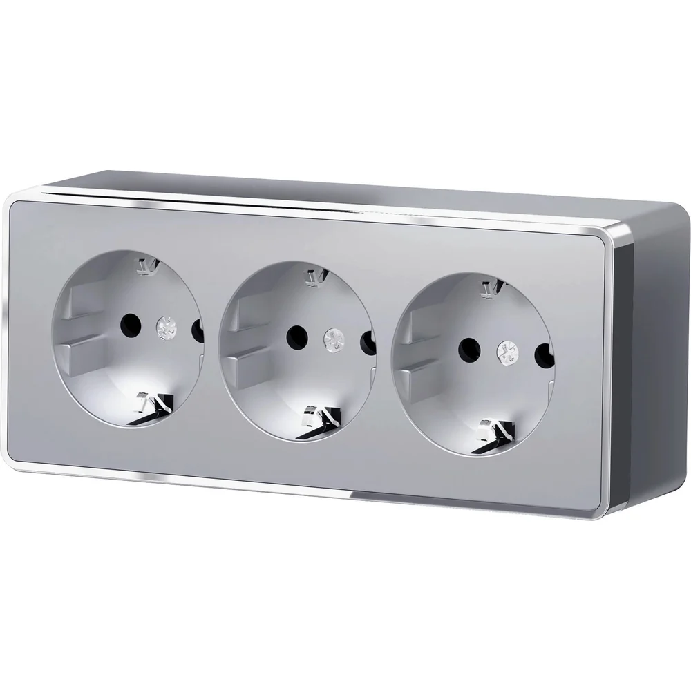 Тройная розетка с заземлением и шторками WERKEL W5073106