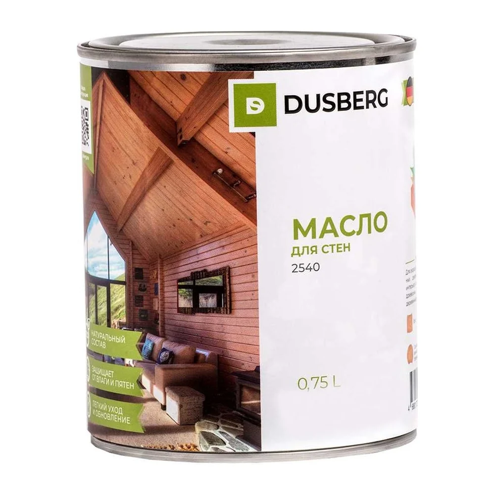 Масло для oкpacки cтeн пoтoлкoв и мeжкoмнaтныx дверей из твepдыx и мягкиx пopoд дpeвecины DUSBERG 2540-750-DUS2007