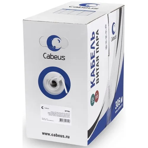 Кабель информационный CABEUS UTP-4P-CAT.5E-SOLID-LSZH-GY