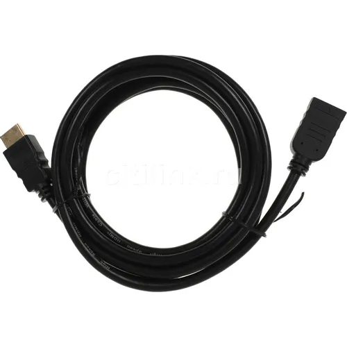 Кабель-удлинитель аудио-видео Buro HDMI (m) - HDMI (f), 3м, GOLD, черный [bu-hdmi2.0-extnd-3m]