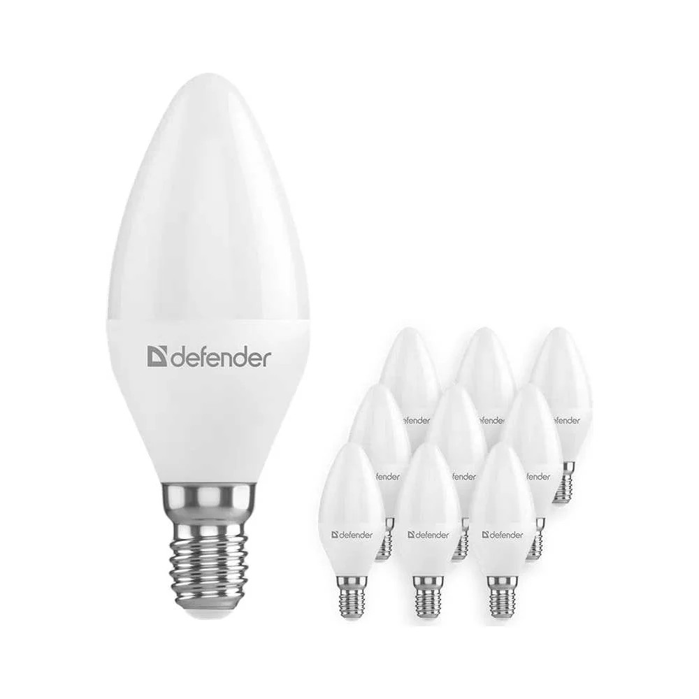 Светодиодная лампочка Defender C37-10W-830-E14