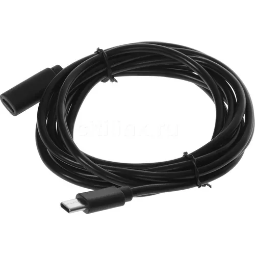 Кабель-удлинитель Buro USB Type-C (m) - USB Type-C (f), 2м, черный [bu-ext-typec-2m]