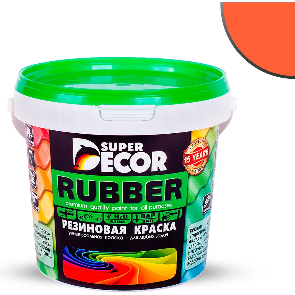 Резиновая краска SUPER DECOR №11 Оранжевое лето, 1 кг 4630024700912