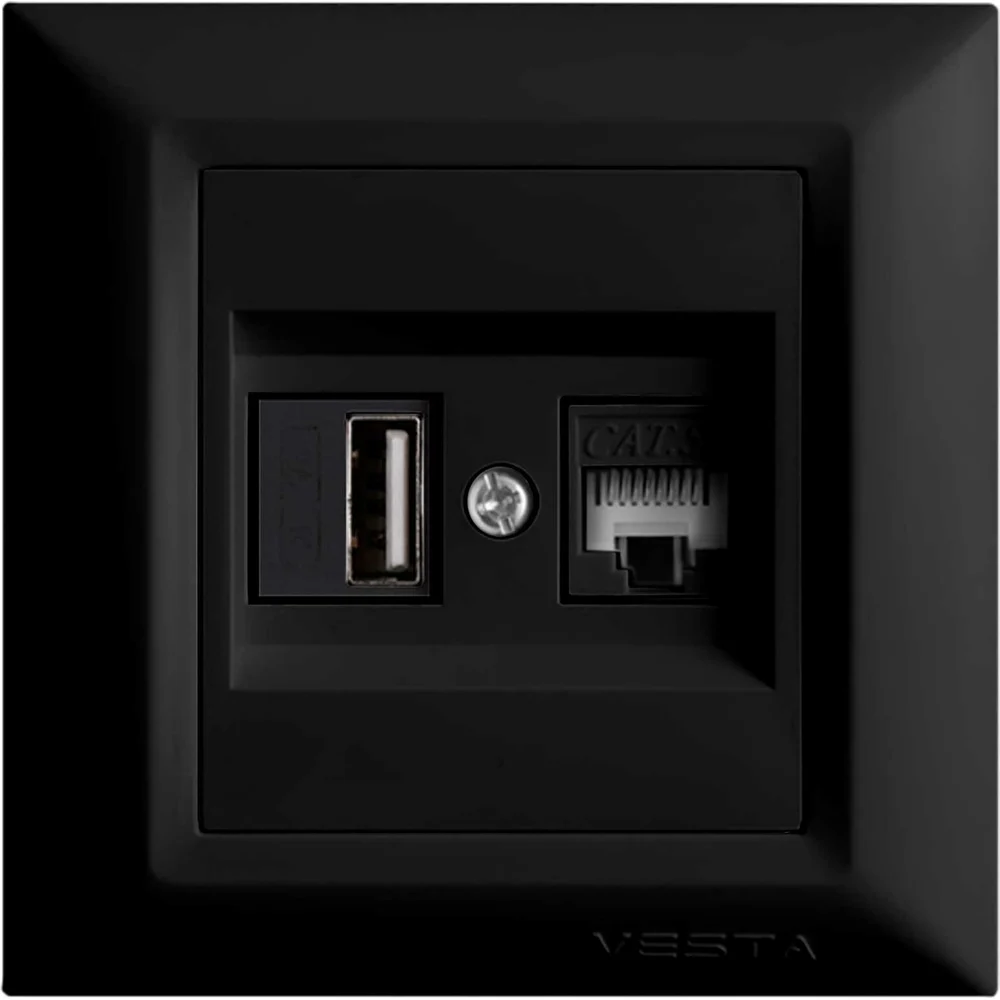 Розетка Metronex Electric Roma Black LAN FRZ00050205CMT