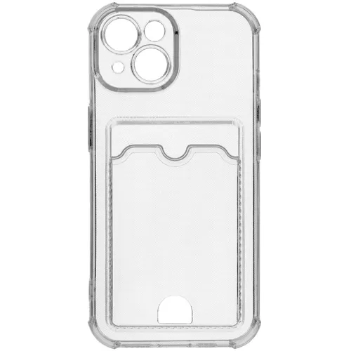 Чехол (клип-кейс) ZIBELINO Silicone Card Holder, для Apple iPhone 15, прозрачный [zsch-iph-15-cam-trn]