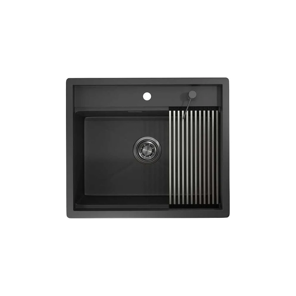Мойка для кухни стальная GRANULA KS- 6051, ЧЕРНЫЙ МАТОВЫЙ